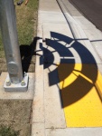 Shaded Pedestrian Walkway Beneath Caltrans Approved Lighting Pole